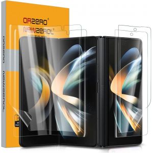 CAUC-NEWZEROL 4 Pi&egrave;ce Protecteur D'&eacute;cran Compatible pour Samsung Galaxy Z Fold 4 5G, 2 Pi&egrave;ce int&eacute;rieur + 2 Pi&egrave;ce Protecteur D'&eacute;cran Externe, TPU Film Protecteur Anti-Rayures sans Bulles - Neuf