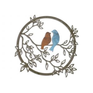 D&eacute;coration murale en m&eacute;tal repr&eacute;sentant un oiseau sur une branche d'arbre, 30 cm - Neuf