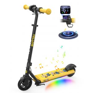 Trottinette &Eacute;lectrique Pour Enfants Minions-150w-16 Km/H-Guidon R&eacute;glable, Frein Double, &Eacute;cran Digital, Batterie 36v 10.4 Ah, Jaune - Neuf