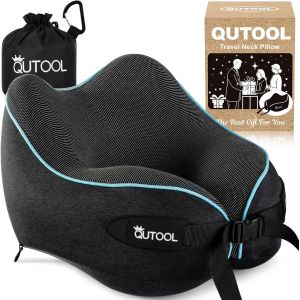 Ulteronixshop-Coussin de Voyage Nuque en Mousse &agrave; M&eacute;moire de Forme - Ergonomique et R&eacute;glable pour Dormir en Avion, Oreiller de Voyage L&eacute;ger et Portable pour Voiture, Bureau, Coussion Avion Confortabl - Neuf