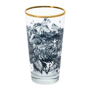 Bacardi Cuba Lot De 6 Verres &Agrave; Rhum Pour Cocktail Et F&ecirc;te Libre Bar Bordure Dor&eacute;e Texture De Palmier - Neuf