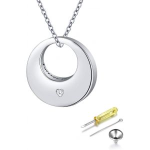 Collier Urne Cercle De Vie Pour Cendres Pour Femme - Bijoux Funéraires En Argent Sterling 925 - Souvenir Éternité - Souvenir Éternité, Argent Sterling, Zircone Cubique - Neuf