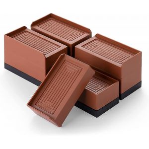 Lot De 4 Rehausseurs De Meubles Réglables, Pieds De Canapé, Rehausseurs De Lit Antidérapants De 7,6 Cm, Robustes, Empilables, Jusqu'à 590 Kg, Rehausseurs De Canapé Et De Lit - Neuf