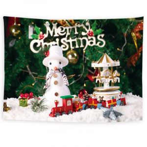 Christmas Tapestry Christmas Gifts Presents Tree Ornaments Gwood Board Plank Panel Happy New Year Xmas Christmas Day Wall Tapestries 150x130cm¿C¿ - Neuf