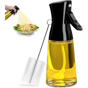 Eryi-Pulverisateur Huile, Verre Epais, Vaporisateur Huile, 180 Ml Verre Spray Huile Cuisine Avec Brosse, Large Gamme, Pulvérisation Puissante (Noir) - Neuf