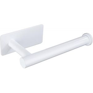 Porte Papier Toilette,Support Papier Toilette Mural,Acier Inoxydable Porte Rouleau Papier Toilette sans Perçage pour Salle de Bain et Cuisine,Blanc - Neuf