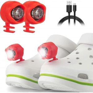 2 Pcs Phares Rechargeables Pour Croc,Sabots Chaussures Phares,Ipx5 Eau Lueur Dans L'obscurité Led Sabots Chaussures Lumière - Neuf