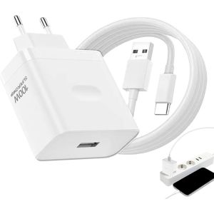ERSAN-Chargeur USB C 100W,Chargeur pour Oppo Charge Rapide avec C&acirc;ble USB C 2m,Supercharge pour OnePlus Nord 4 3 2 CE 4 3 Lite 10T 9 8 pour Oppo Find X8 Pro Reno 12FS 11F A80 A40 - Neuf