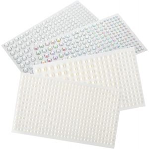 Mevronisshop-1110 Autocollants Perles Strass, Autocollants Perles Auto-Adh&eacute;sifs Et Autocollants Gemmes Cristal (3mm/4mm/5mm/6mm) Pour Visage, Cheveux, Ongles, V&ecirc;tements, Bricolage Artisanat - Neuf