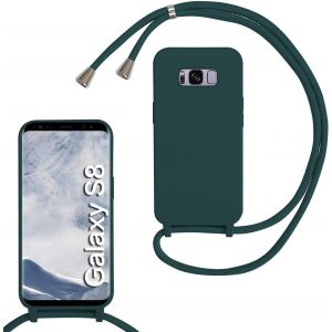 Kal-Coquepoursamsunggalaxys8aveccordondecollier,Coqueaveccordonétuisiliconetpuhousse,Collierréglabletéléphoneportablelanyardcasesamsunggalaxys8,Verde - Neuf