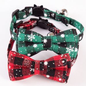 Noël Collier De Chien Avec Noeud Papillon Réglable Noeud Papillon À Carreaux Rouge Vert Chien, Colliers Pour Animaux De Compagnie Pour Les Petites Et Moyennes Chiens De Grande Taille - Neuf