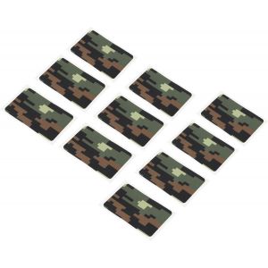 Yemaesre-Patch De Réparation En Nylon Pour Doudoune 3"" X 2"", Lot De 18 Autocollants En Tissu Adhésif Pour Réparer Tente, Sac De Couchage, Manteau De Ski, Pantalon, Camouflage Vert - Neuf