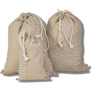 Coffret Set De Voyage Avion Avec 3 Sacs Organisateur De Val Ou De Sac A Dos En Coton Pour Chaussure Vetement Accessoire Fabriqu&eacute; En France (Kikko) - Neuf