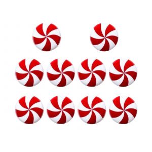 Couvre-boutons de No&euml;l &agrave; la menthe poivr&eacute;e - 5 paires - Neuf