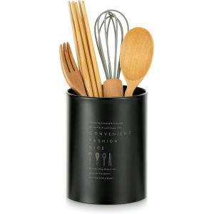 Eryi-Ustensiles Cuisine Porte Couvert: Pot Noir Egouttoir Couvert Range Couvert Vertical De Style Nordique Vintage Ustensiles De Cuisine Inox Robustes Et Durables Avec Surface Mate Rangement - Neuf