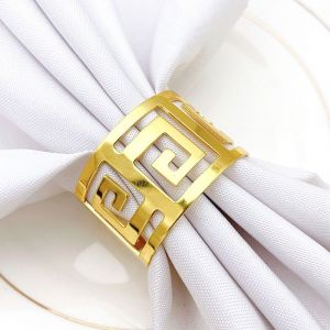 Rond de serviette, lot de 6 porte-serviettes en métal avec boucle de serviette - Neuf