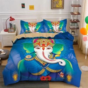 Housse De Couette Bohème Mandala, Motif Éléphant Indien, Seigneur Ganesh, Parure De Lit King Size Pour Garcon S Et Filles, Decoration De Chambre - Neuf