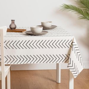 Nappe De Table Rectangulaire 140x140cm - Nappe Pour Salle À Manger - Almunzar Negro - Neuf