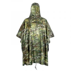 Poncho Militaire Respirant Camouflage Extérieur, Imperméable Tactique Jungle Pour Observation Des Oiseaux, Randonnée, Chasse, Tenue De Camouflage, Vêtements De Voyage, Cp - Neuf