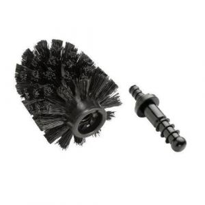WENKO Tête de Brosse WC noire de rechange pour porte-brosse WC, avec adaptateur, Polypropylène, Ø 8 cm, noir - Neuf