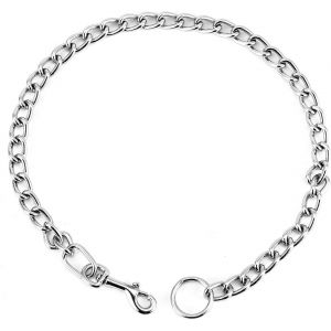 Chenquansarl-Collier Chien Collier Martingale Chien En Acier Forte Collier De Dres Pour Chien Avec Mousqueton M&eacute;tal Solide Pour Animaux De Compagnies (S-2.5mmx50cm) - Neuf