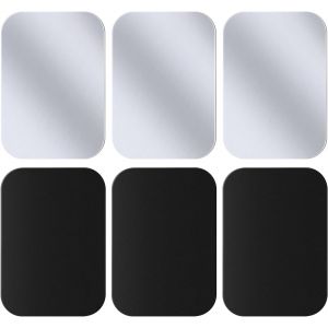 Plaque M&eacute;tallique, Lot De 6 Plaques M&eacute;tal Autocollante Pour Support T&eacute;l&eacute;phone Voiture Magn&eacute;tique Plaques De M&eacute;tal Minces Avec Adh&eacute;sif Pour Aimant T&eacute;l&eacute;phone Voiture, 6 Rectangles - Neuf