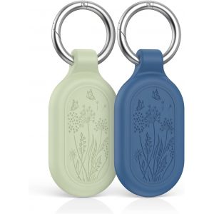 Lot De 2 Supports Pour Smarttag2,En Silicone,&Eacute;tanche,Cach&eacute;,Avec Porte-Cl&eacute;s,Convient Pour Cl&eacute;s,Portefeuille,Bagages (Bleu + Vert) - Neuf