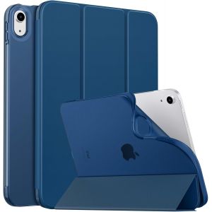 Case For Ipad (A16) 11th Gen 11 Inch 2025, Ipad 10th Gen 10.9 Inch 2022, Case With Soft Tpu Back Cover Flip With Semi-Transparent Stand Auto Wake/Sleep Protector, Dark Navy Blue - Neuf