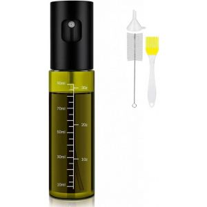 KALANKA-Spray huile cuisine en verre &iquest; Pulv&eacute;risateur d&iquest;huile avec graduation, sans BPA, pour Airfryer, vinaigre & huile alimentaire, avec entonnoir et brosse de nettoyage, protection UV verte - Neuf