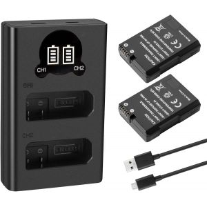 2X EN-EL14 EN-EL14a Batterie de Rechange Compatible avec Nikon D5600 D5500 D5300 D5200 D5100 D3500 D3400 D3300 D3200 D3100 DF Coolpix P7800 P7700 P7200 P7100 P7000 - Neuf