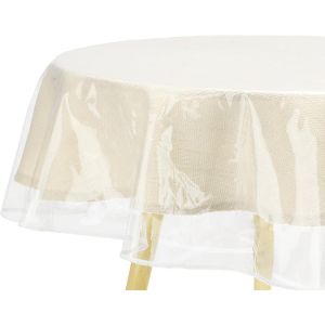 Ulteronixshop-Nappe De Table Ovale En Plastique Transparent, Imperm&eacute;able, R&eacute;sistante &Agrave; L'huile Avec Bords Finis Cousus, 137 X 183 Cm, Pour Salle &Agrave; Manger, F&ecirc;tes Et Vacances - Neuf