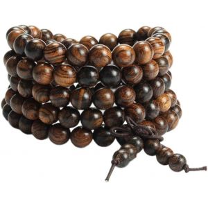 Kalanka-8mm-108 Bracelet Perles En Bois De Santal Naturel Collier/Bracelet Cha&icirc;ne Chapelet Perles Tib&eacute;tain Bouddhiste Bouddha Mala &Eacute;lastique Pierres Bracelet Homme Femme - Neuf