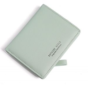 KALANKA-Portefeuille Femme en Cuir Petit à Fermeture Éclair Porte Monnaie Femmes Slim Court Portefeuilles avec 7 Emplacements de Carte (Vert Clair) - Neuf