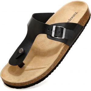 Kalanka-Tongs Mode Femme Homme Confortable Claquette Cuir Chaussure En Liège Été - Neuf