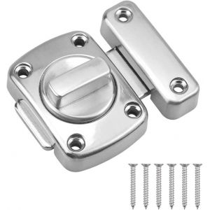 Loquet de porte de sécurité en alliage de zinc, petit loquet pour porte de salle de bain, chambre à coucher, toilettes, avec 6 vis - Neuf