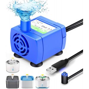 Pompe De Fontaine À Boire Pour Animaux De Compagnie, Pompe De Remplacement Pour Fontaine De Chat À Fleurs Pompe À Eau Submersible Moteur Ultra-Silencieux À Faible Consommation - Neuf