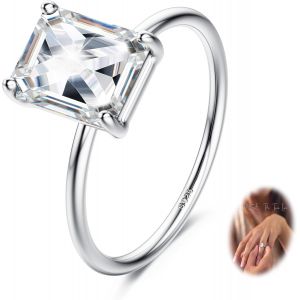 Bague Fian&ccedil;ailles Femme Argent Sterling 925 Alliance Plaqu&eacute; Or Mariage Promise Band &Eacute;ternit&eacute; Canal Cadeau Zircone Cubique Bijoux Femme - Neuf