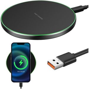 Eryi-Chargeur Induction 15w Qi Chargeur Sans Fil Rapide Compatible Avec I-Phone 16/15/14/13/12/11 Pro Max Plus,Pour Sam-Sung Ga-Laxy S25 Ultra/S24 Plus/S23 Fe/S22/S21/S20 Goo Gle Pixel 9 Pro 8 - Neuf