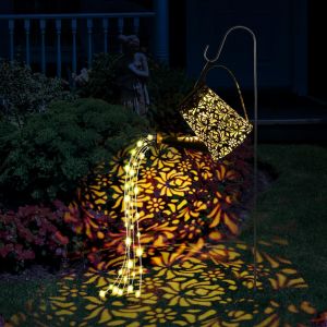 Arrosoir Solaire Avec Guirlande Lumineuse - D&eacute;coration De Jardin - Lampes Solaires Led &Eacute;tanches Ip65 - Avec Crochet De Berger - Pour Jardin, All&eacute;e, Balcon, Terrasse - Neuf