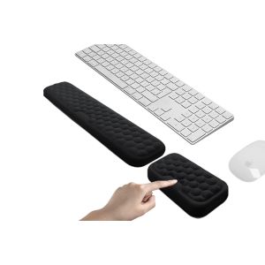 Ensemble repose-poignets pour clavier et souris - Coussinet de soutien en mousse &agrave; m&eacute;moire de forme avec base antid&eacute;rapante - Neuf