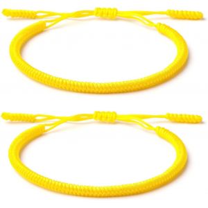 Eryi-2 Bracelets Porte-Bonheur Tibétains+Cadeau Bouddhiste!- Fait Main.Ajustable À Votre Poignet. Pour Hommes Et Femmes. Bracelets D'amitié En Tissu Tressé-Style Tibet-Bracelet Réglable - Neuf