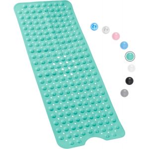 KAL-Tapis De Bain Antiderapantt U2013 Douche Antidérapant Baignoire 100 X 40 Cm U2013 Facile À Nettoyer U2013 Fixation Solide Par Ventouse U2013 Agréable Pour Les Pieds U2013 Design Moderne-Vert - Neuf