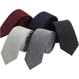 Houlife Men's Tie Cotton Plain Skinny 6cm Wide For Wedding Party Or Daily Use - Neuf