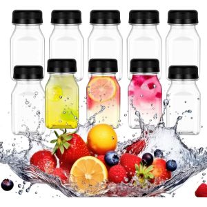 Chaas-Mini Bouteille Jus De Fruit,Bouteilles De Jus En Plastique,Bouteille De Lait Vide Plastique,Réutilisable,120ml Petites Bouteilles Jus Vides Bouteille Smoothie Pour Les Jus De Jus De Thé Au Lait - Neuf