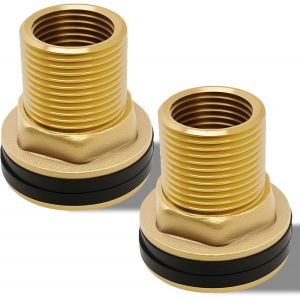 2 Pièces Raccord Citerne Eau de Pluie,Laiton Eau Réservoir Connecteur,Pour Robinets,Eau Réservoir Connecteur Seaux Seaux et Réservoirs d'Eau (Extérieur 3/4 Intérieur 1/2) - Neuf