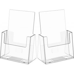 JEXNOVASHOP-Lot de 2 Pr&eacute;sentoir A5 Porte Flyer Pr&eacute;sentoir &agrave; Prospectus Transparent Format A5 En Acrylique Transparent Pour Comptoir, Bureau, Restaurant, R&eacute;ception - Neuf