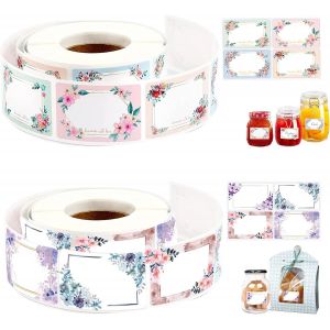 Etiquettes Autocollantes Bocaux,500 PCS &Eacute;tiquettes Confitures Fait Maison,&Eacute;tiquettes de M&eacute;nage,Pour Pots, Confitures, Boulangerie, Bouteilles, Sacs Cadeaux, Livres Scolaires (8 Couleurs, 5x3 cm) - Neuf