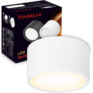 Subzonal-Lot De 1 Led Spot En Saillie Blanc 220-240v &Oslash;95x55mm Plafonnier Incluse Ampoule Gx53 6w Blanc Chaud 3000k 660lm Plafonnier Spot Led Luminaire Apparent Avec Spot &Agrave; Grande Surface Lumineuse - Neuf