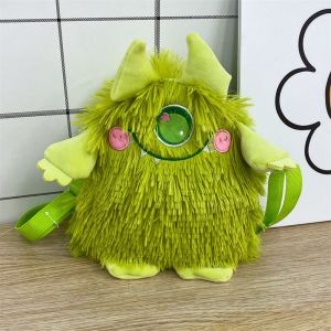 Sac en peluche vert pour enfants, sac à bandoulière simple pour enfants, sac à bandoulière oblique pour filles, tendance mode, sac de poupée individuel - Neuf