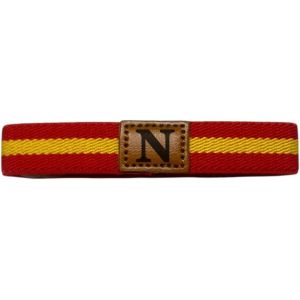 Eryi-Bracelet Drapeau Espagne Personnalisé Avec Votre Initiale, Homme Et Femme. Bracelet En Cuir Et Tissu Élastique. - Neuf